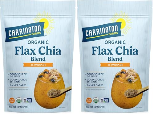 Carrington Farms Organic Milled Flax Seed 14 oz - Ground Flaxseed for Smoothies, Oatmeal, Baking & Vegan Egg Substitute | Omega-3, Fiber & Lignans | Vegan, Non-GMO, Gluten-Free