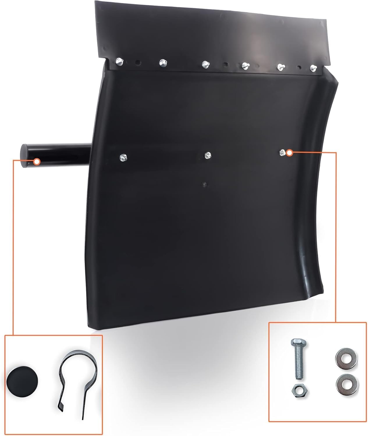 TORQUE Quarter Fenders for Semi Truck, 24" x 24" Black Poly, Tube Bracket and Mounting Hardware Included, Right Left, Quarter Fender Kit Set (TRQF311)