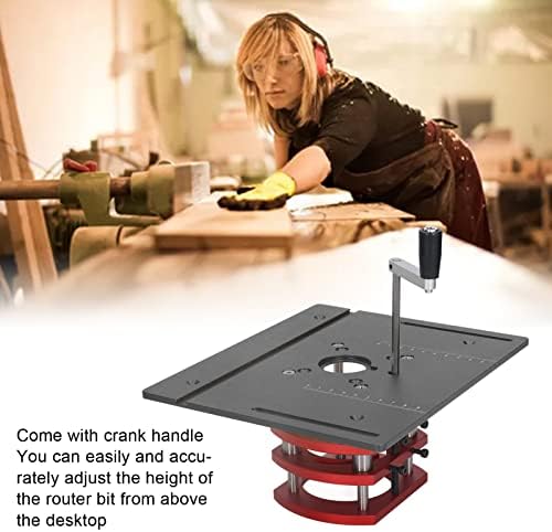 Kreg Router Table Lift Compatible, Aluminum Alloy Manual Router System Kit with Crank Handle for Easy Adjustment, Ideal for Small Trimming Machines Silver