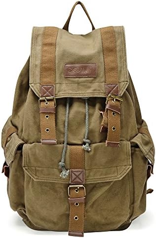 GOOTIUM 21101AMG Specially High Density Thick Canvas Backpack Rucksack, Field Tan, Large