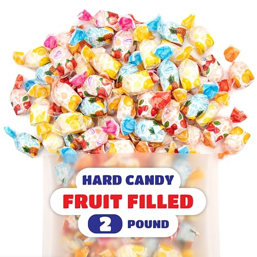 Arcor Fruit Filled Hard Candy, Bon Bons Candy - 2 Lb Bag | Pineapple, Strawberry, Orange, Cherry, Lemon, Office Candy
