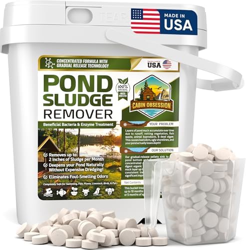 Pond Sludge Remover – 5 Pounds Beneficial Pond Bacteria & Enzyme Treatment - 100% Natural Muck Digester – Safe for All Aquatic Life and