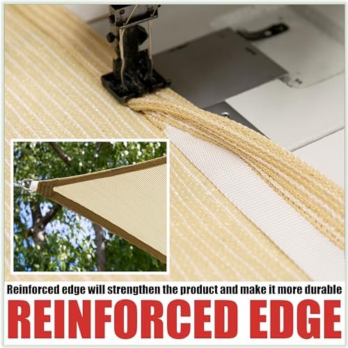 Royal Shade 20' x 22' Sand Beige Rectangle Square Sun Shade Sail Order to Make RTAPR1013 Canopy, UPF50+ 95% UV Blockage