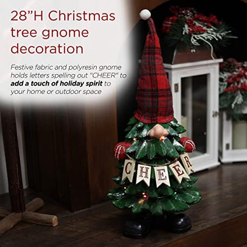 Alpine Corporation 12" Tall Outdoor Garden Gnome with Mushroom Yard Statue Decoration