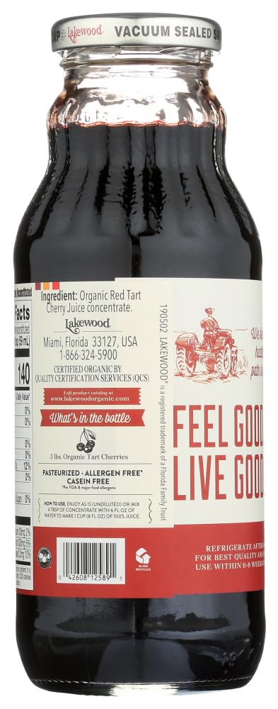 Lakewood Organic Black Cherry Concentrate Juice, 12.5 Ounce (Pack of 6)