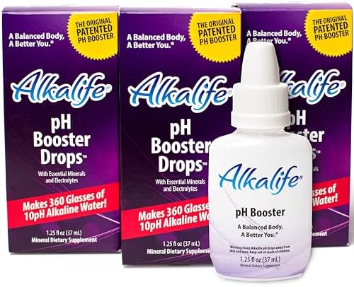 Alkalife pH Booster Drops, 1-Pack, pH 10 Alkaline Water, 360 Servings | 1.25 oz, Electrolytes, Minerals, Patented Formula, Neutralize Acid, Immune Support, Detox, Peak Performance, Great Value