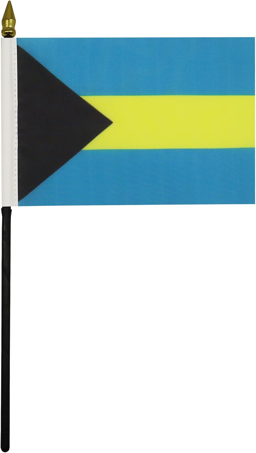 AZ FLAG Nicaragua Table Flag 4x6 in 100D Polyester Plastic Base | Indoor use Nicaraguan 15x10 cm desk flag stitched finish with reinforced edges with plastic pole and gold finial