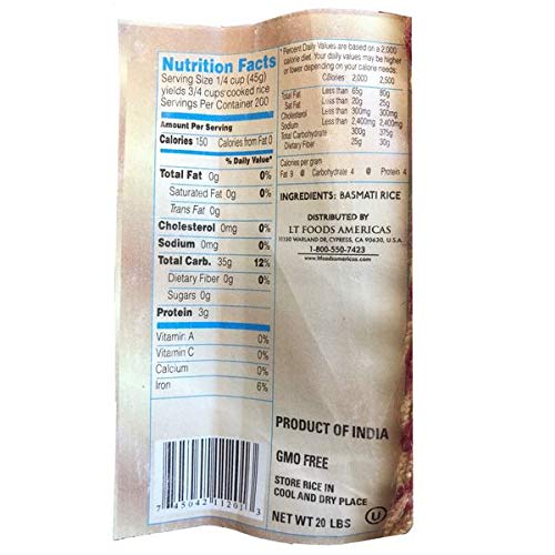 Evaxo Indian Basmati Rice, 20 lbs.#B
