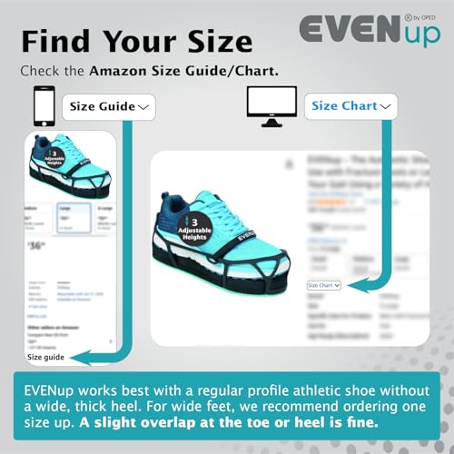 EVENup - Shoe Lift for Walking Boot I Kids' Size X-Small I Shoe Balancer for Use with Fracture Boots or Leg Length Discrepancy I 3 Adjustable