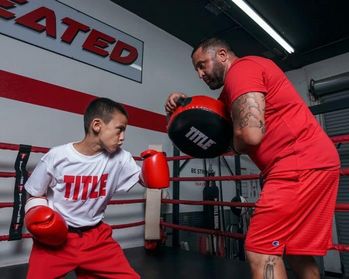 TITLE Boxing Classic Round Punch Shield 2.0, Red/Black - Punch Shield, Target, Coaching Tool, Muay Thai Pad