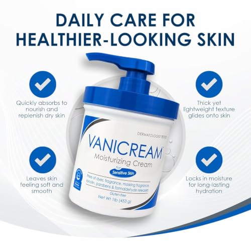 Vanicream Moisturizing Skin Cream for Sensitive Skin 16 oz (Pack of 12)
