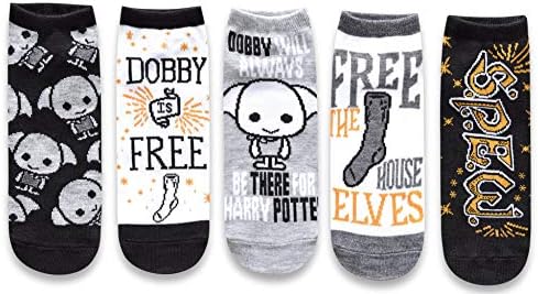 Harry Potter Women's Dobby 5 Pack Ankle Socks