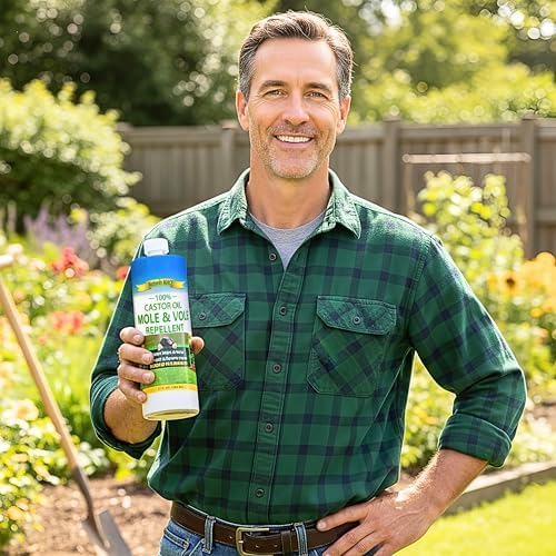 Nature's MACE Mole and Vole Mace, Mole Deterrent for Yard, 1 Gallon, 100% Pure Castor Oil, Lawns, Mole Repellent, Stop Tunneling, Mole Remover Treatment, Castor Oil Repellent, People, Pet, Plant Safe