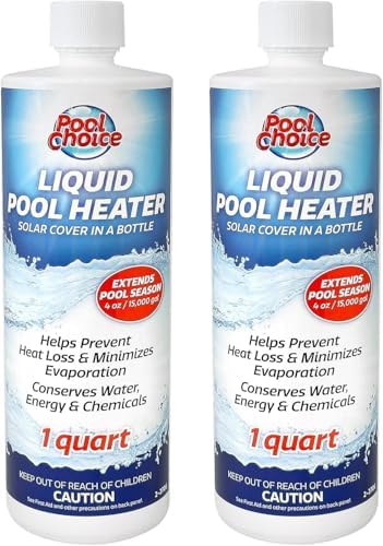 SpaChoice 1-Quart Premium Liquid Pool Heater Solar Cover in a Bottle | Liquid Solar Blanket for Pool, Helps Prevent Heat Loss, 4 ounces per 15,000 gallons of water every 2 weeks, Made in USA
