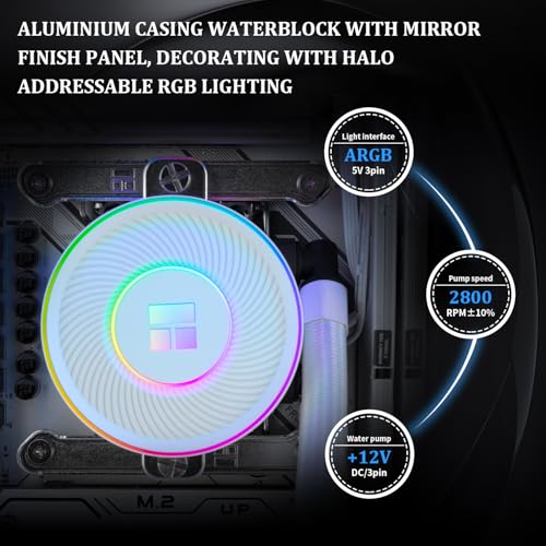 Thermalright Aqua Elite 360 V5 ARGB Black-CPU Liquid Cooler,Pump Speed-2800RPM,for AM4/AM5,Intel LGA1150/1151/1200 /1851/1700,High-Performance Radiator