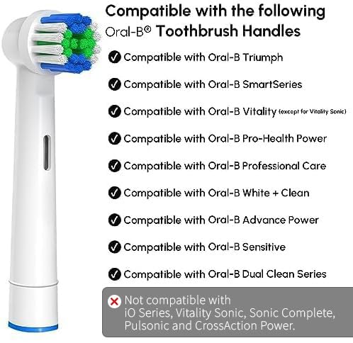 Replacement Toothbrush Heads Compatible with Oral-B Braun 20 Pcs | Professional Electric Toothbrush Brush Heads for Oral B Replacement Head Refill Pro 500/1000/1500/3000/3757/5000/7000/7500