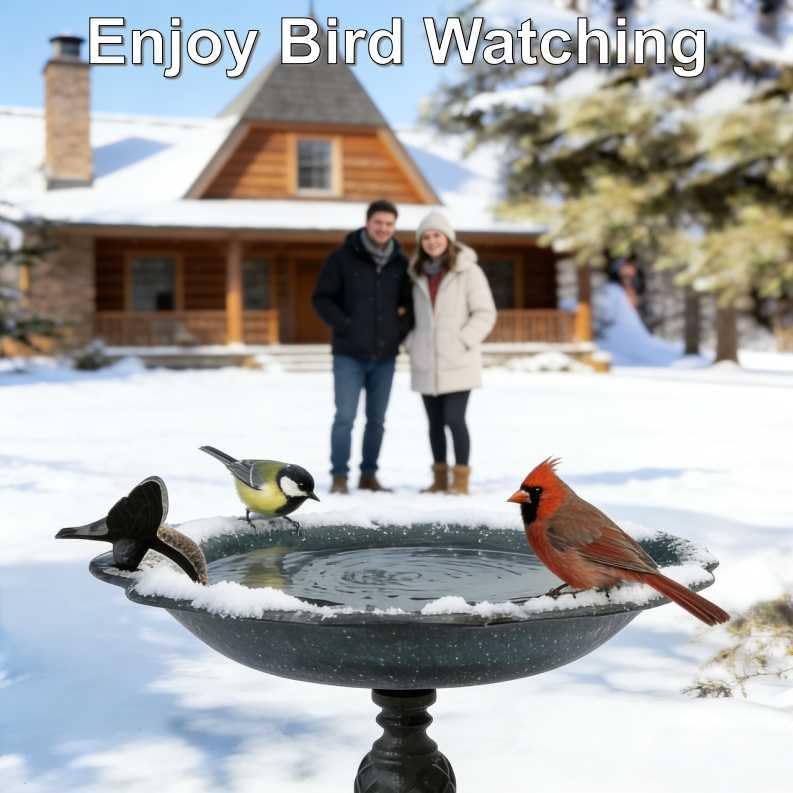 Classic Copper Bird Bath for Outdoors 22 Inch, Weather-Resistant Bird Feeders Decor for Garden, Patio​ or Yard
