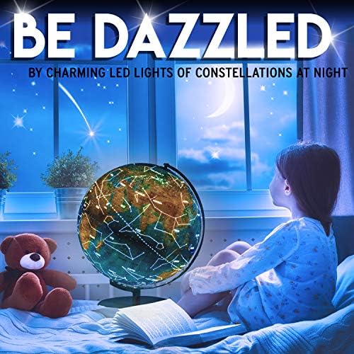 13” Illuminated Constellation World Globe for Kids & Adults