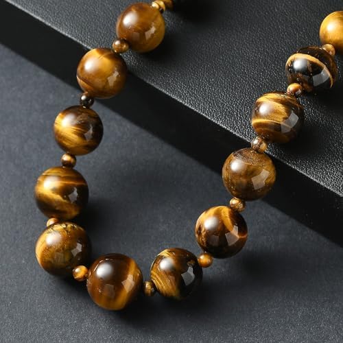 Tigers Eye 470.00 ctw Beaded Necklace in Platinum Plated 20 Inches