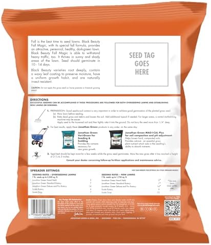 Jonathan Green (10765) Black Beauty Fall Magic Grass Seed - Cool Season Lawn Seed (3 lb)