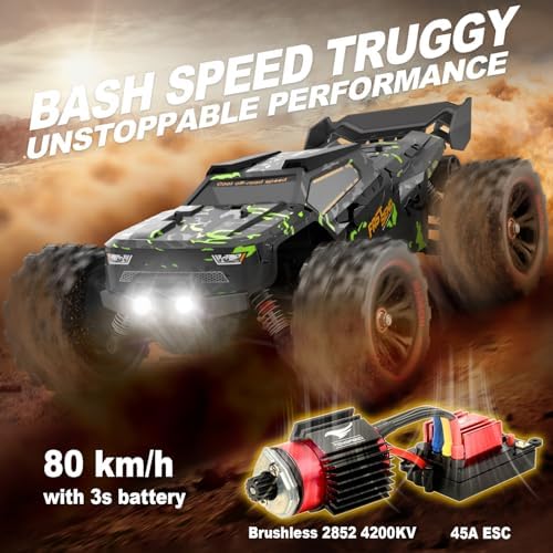 1/14 Brushless RC Cars for Adults Fast 50+ mph, RC Trucks 4x4 Offroad Waterproof, Electric Powered High Speed Remote Control Car