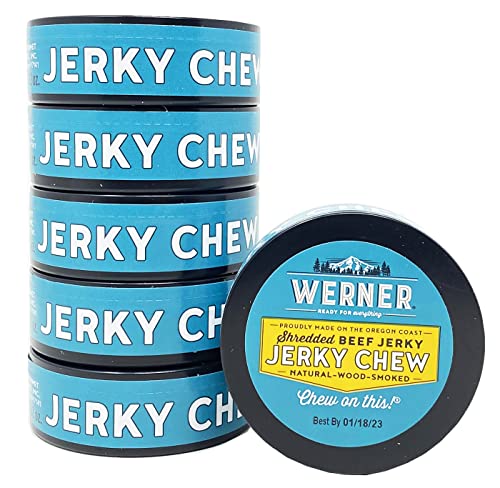 Werner Beef Jerky Chew Cans Pack of 6 – Shredded Beef Jerky – Made in the USA