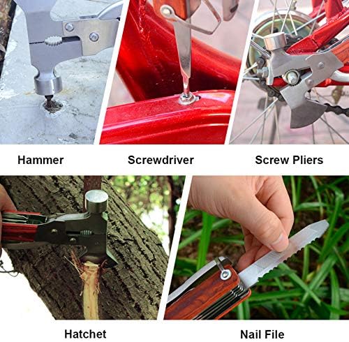 18-in-1 Multitool Camping Axe Hammer, Multi Tool with Plier, Knife | Emergency Escape Tool, Survival Gear for Outdoor Hunting Hiking, Fathers Day Gift for Men Dad Husband Boyfriend