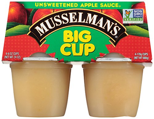 Musselman's Unsweetened Apple Sauce - low calorie, gluten free snack, low sodium, kosher, fat-free, no cholesterol, no high fructuse corn syrup, from 100% fresh American Grown Apples. (24oz x 12)