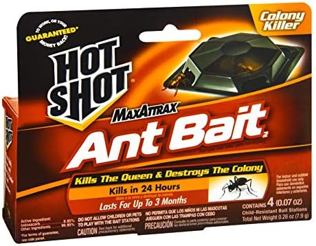 Hot Shot Ultra Liquid Ant Bait, Advanced Liquid Bait Technology Kills Common Household Ants Fast With No Drips Or Spills, 4 Count, Pack of 1 | Kills Common Household Ants In 24 Hours, For Indoor & Outdoor Use, Bait Stations Kill Ants With No Drip or Spil…