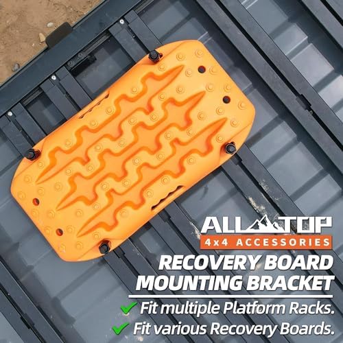 ALL-TOP Recovery Board Mount Kit, Universal Bracket for Traction Tracks, Adjustable DIY Lockable Pin Set for Roof Rack, Crossbar & Cargo Basket