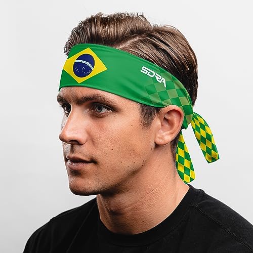 Suddora Country Flag Tie Headband with National Flag, Breathable Sweatband for National Sports Events, Non-Slip Fabric Sweatband for Soccer, Tennis