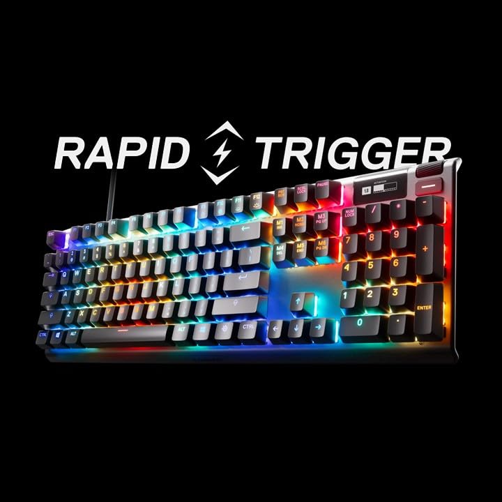 SteelSeries Apex Pro - HyperMagnetic Gaming Keyboard - World's Fastest Keyboard - Adjustable Actuation - OLED Screen - RGB - USB Passthrough​