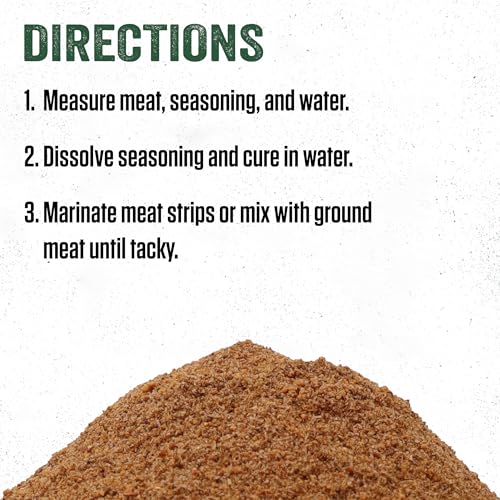 LEM Products Backwoods Caribbean Jerk Jerky Seasoning, 4.2 oz Packet | Pre-Measured Seasoning and Cure for Wild Game and Domestic Meat, Seasons Up to 5 Pounds of Meat for Homemade Jerky