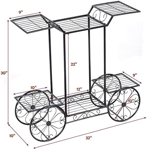 GIANTEX 6-Tier Plant Stand Indoor Flower Pot Holder, Metal Display Shelf