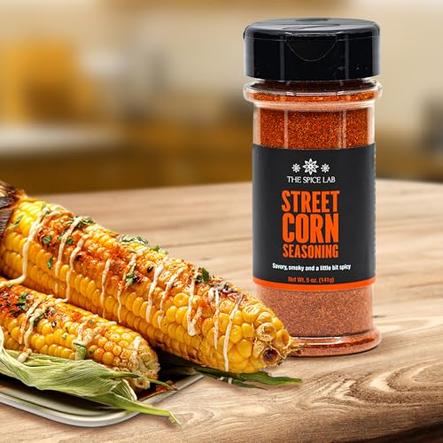 The Spice Lab Mexican Street Corn Seasoning – 5 oz Shaker Jar - All Natural Elote Seasoning For Vegan Street Corn