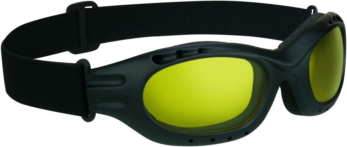Bikershades Motorcycle Safety Riding Goggles Men Women. Polarized Lens, Smoke, Mirrored Blue or Orange, Clear Yellow Lenses