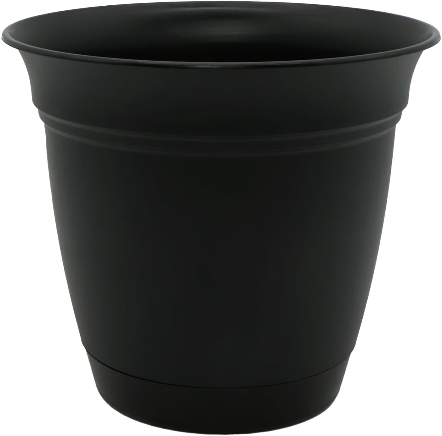 The HC Companies Eclipse Round Planter with Saucer - Outdoor & Indoor Plant Pot with Drainage Holes - Lightweight