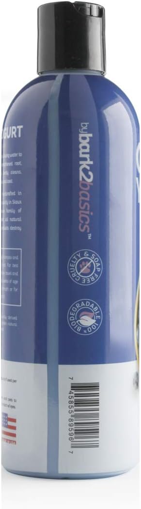 Bark2Basics Blueberry Greek Yogurt Shampoo, 16 oz - Protein Pet Shampoo, Natural Ingredients, Restores Moisture to Dry Coats, Soothes Dry Itchy Skin