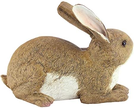 Design Toscano QM200861 Bashful The Bunny Lying Down Rabbit Outdoor Garden Statue, 10 Inch, full color
