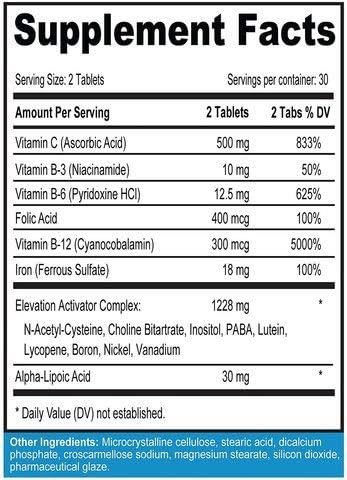 #1 Endurance Supplement - Mimics the Effects of High Altitude Training - Increases Lung Capacity and Oxygen Efficiency, 60 Tablets