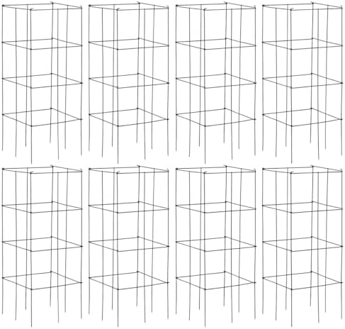 S AFSTAR 4 Pack Folding Tomato Cages, 39 Inches Tall Square Plant Support Cage for Garden Climbing Plants Flowers Fruits