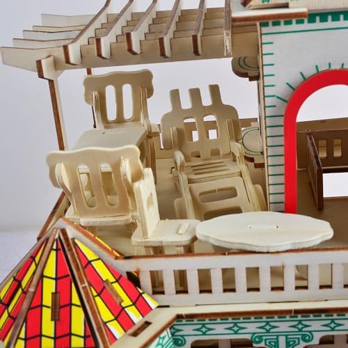 NWFashion Wooden Dream Dollhouse DIY Kits 3D Puzzle for Christmas Party Halloween House (Dream House)
