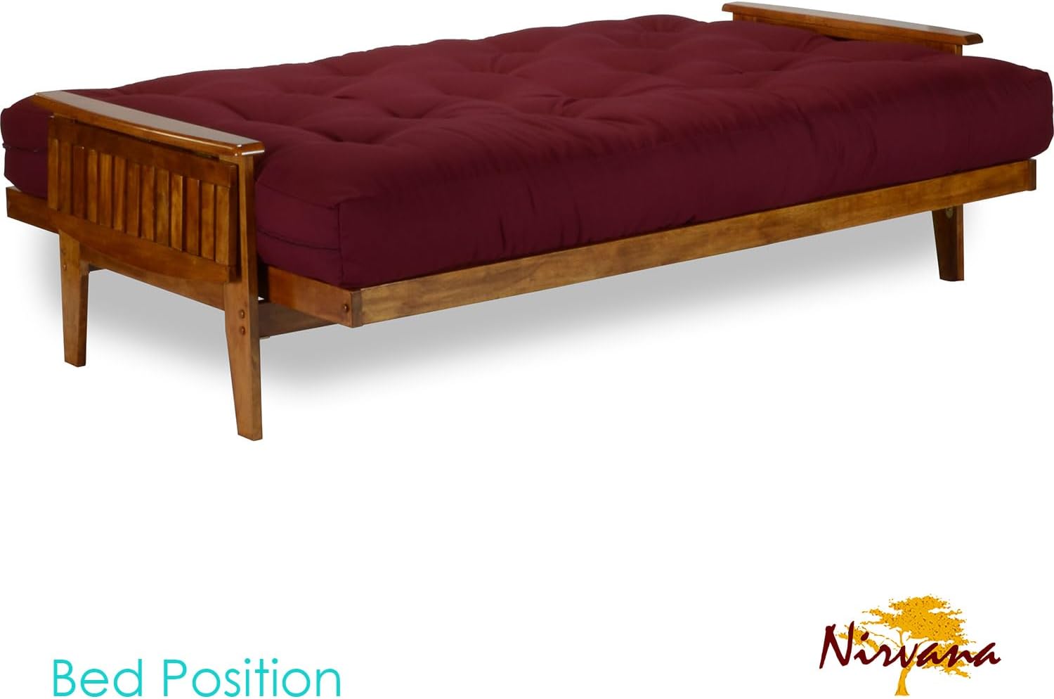 Eastridge Futon Set - Full Size, Frame, 8" Mattress, Twill Black Cover