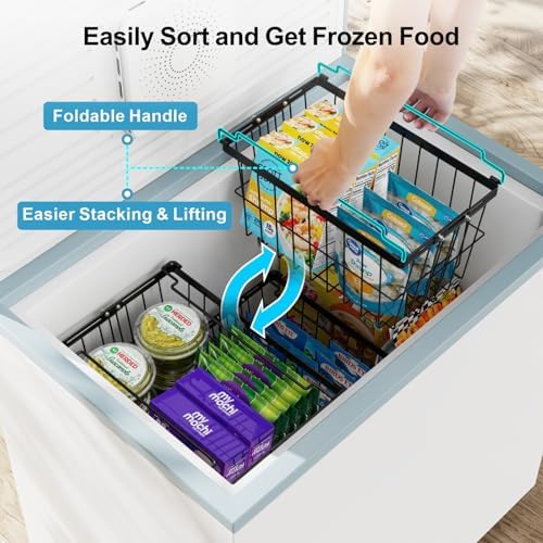 Freezer Organizer Bins - 3 Pack Adjustable Width for 5 to 7 Cu Ft Chest Freezers
