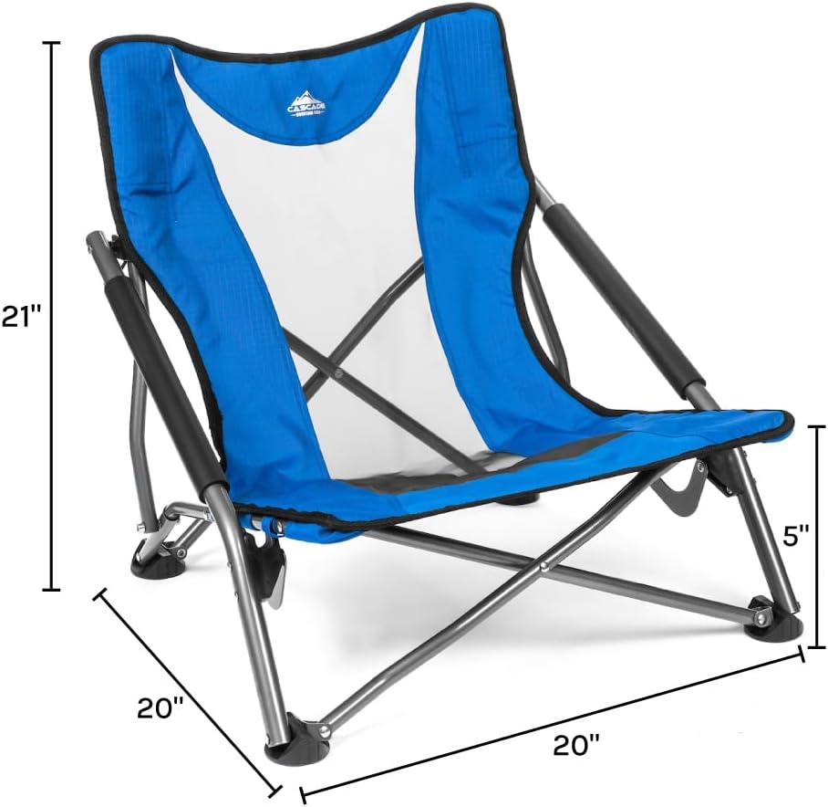 Cascade Mountain Tech Folding Camp Chair for Camping, Beach, Picnic, Barbqeues, Sporting Events with Carry Bag