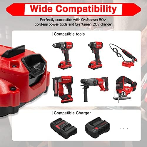 DTK 2Pack 3.5Ah Battery Replacement for Craftsman 20V Battery CMCB201 CMCB202 CMCB202-2 CMCB204 CMCB204-2 V20 Cordless Tool Battery