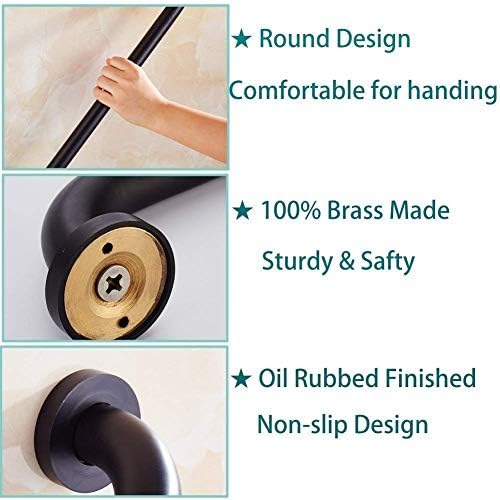 ELLO&ALLO Brushed Nickel Bathroom Shower Grab Bar, Home Care Bath Handrail (12 Inch)