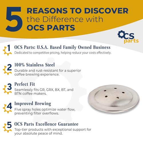 OCS Parts Premium Spray Head for Bunn Coffee Makers | Stainless Steel Sprayhead for Bunn GR, BX, and BT Series Brewers