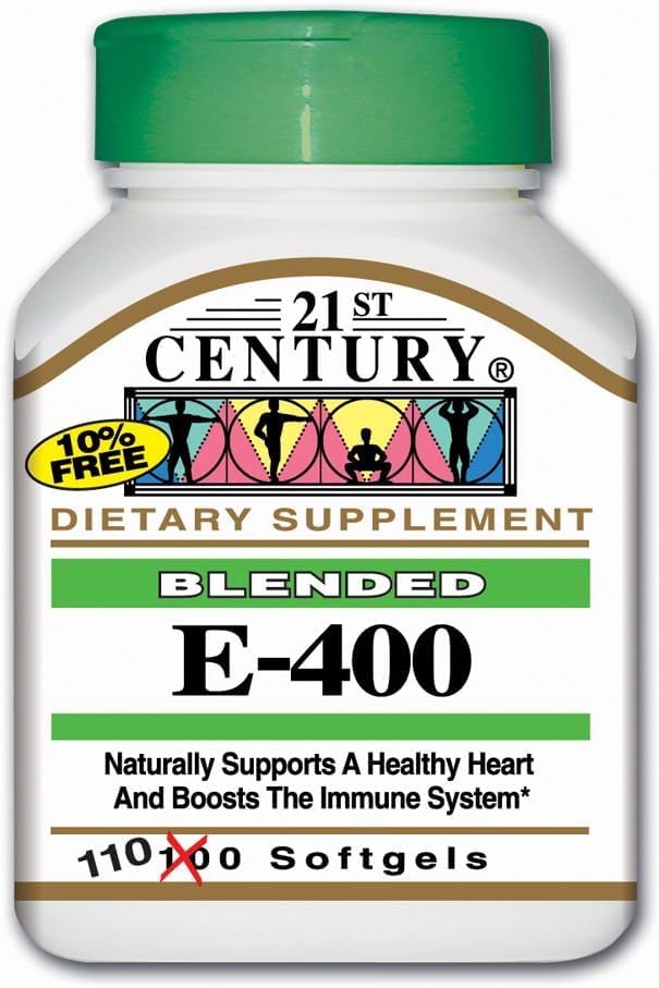 21st Century E 400 I.U. (Dl-Alpha) Softgels, 110 Count (Pack of 3)