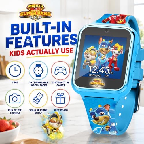 Accutime Paw Patrol Smart Watch with Camera for Kids and Toddlers - Interactive Smartwatch for Boys & Girls Featuring Games, Voice Recorder
